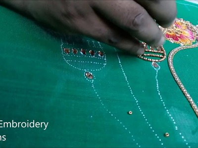 Back neck designs for blouse simple | simple maggam work blouse designs | basic embroidery stitches