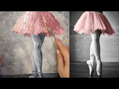 Ballerina Palette Knife Tutorial LIVE Step by Step Acrylic Painting