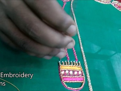 Basic embroidery stitches tutorial | simple maggam work blouse designs | back neck blouse designs