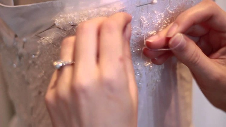 BEHIND THE SEAMS - Hand Appliquéing French Lace on a Wedding Dress