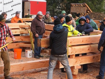 DAY 4 (Pt 2): 26 Rookies Build Timber Frame House in 5 Days