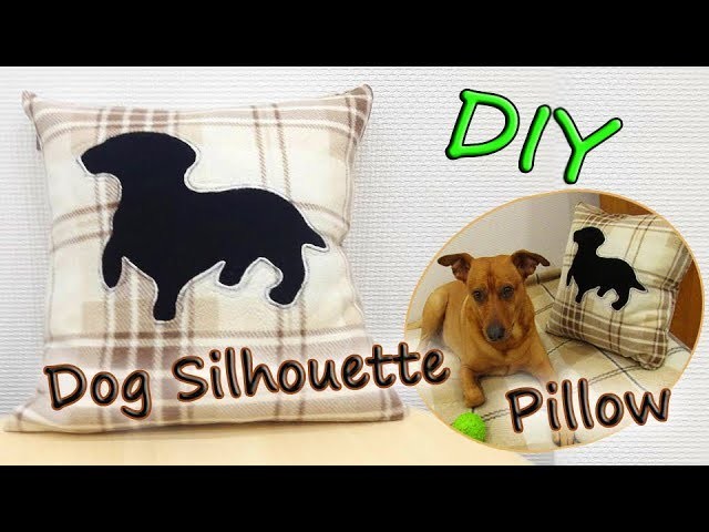DIY Easy Dog Silhouette Pillow - How To Sew Reverse Applique Dog Pillow Cover - Simple Tutorial