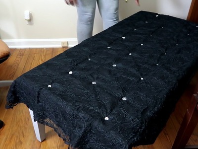 DIY EASY WAY TO ACHIEVE A TUFTED LACE BENCH