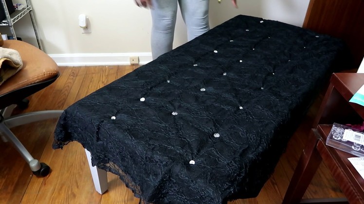 DIY EASY WAY TO ACHIEVE A TUFTED LACE BENCH