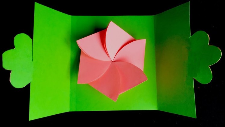 DIY, How To Make Folding Folwer Card With Paper | کاردستی، ساخت گل کاغذی