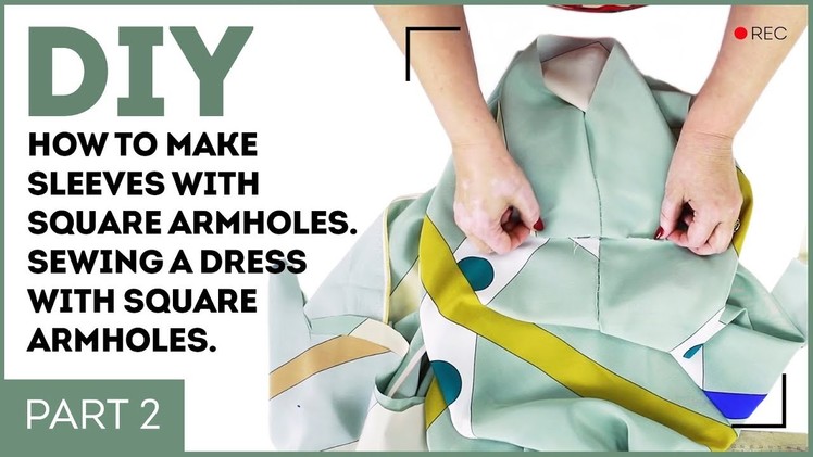DIY: How to make sleeves with square armholes. Sewing a dress with square armholes. Part 2.