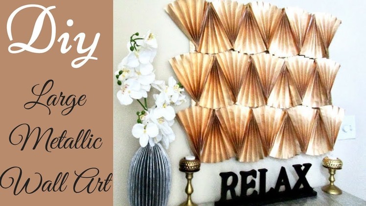 Diy Large Metallic Wall Decor using Papers!!! Inexpensive Wall Decorating Idea