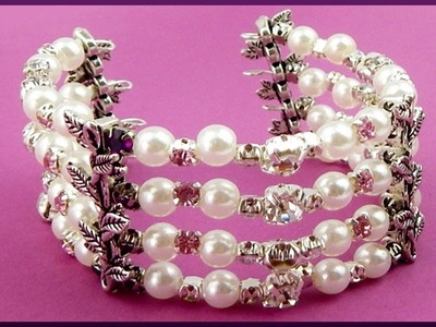 DIY Memory wire | Strassstein Perlen Armband | Rhinestone beaded bracelet | Beadwork jewelry