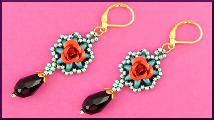 DIY | Perlen Blumen Ohrringe | Schmuck | Beaded flower earrings | Beadwork jewelry