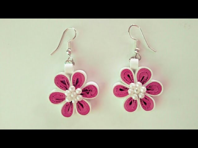 DIY Quilling Flower Earring. How to make Quilling Flower Earring