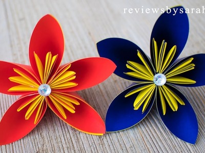 DIY Tutorial - How to Make an Easy Origami Flower - 5 Petal 6 Petals Folded Flowers Kusudama