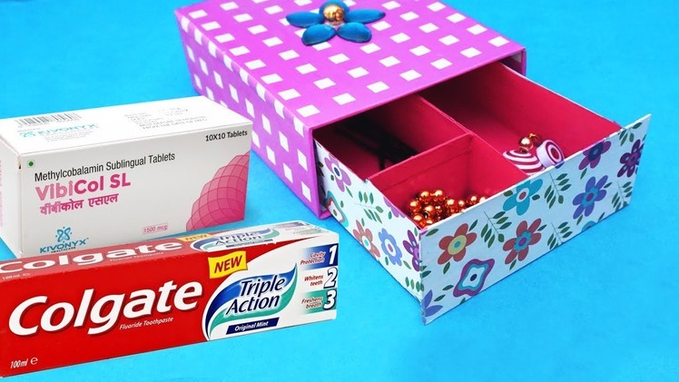 Easy Best Out Of Waste Craft Idea from Toothpaste Box | DIY Organizer | Recycling Paper Boxes