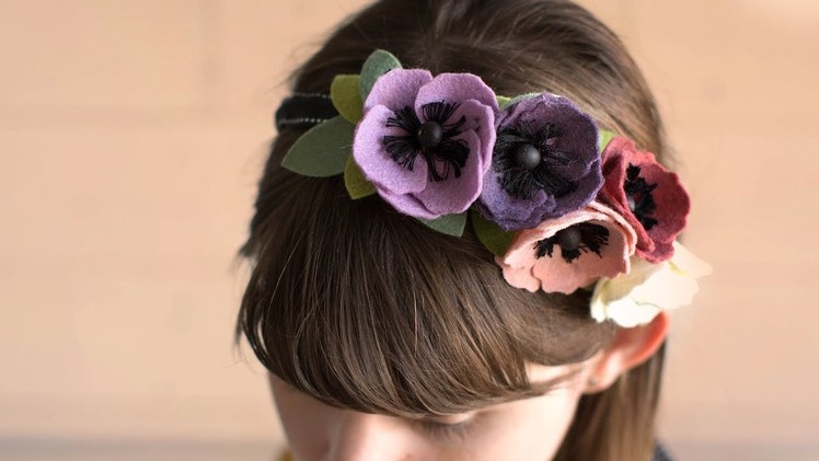 Easy DIY Felt Flower Head Wreath