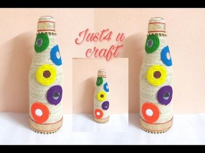 Empty ketchup bottle craft | jute rope craft | DIY | bottle flower vase | empty bottle decoration