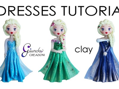 [ENG] Elsa's dresses Tutorial in polymer clay - DIY Disney characters with fimo