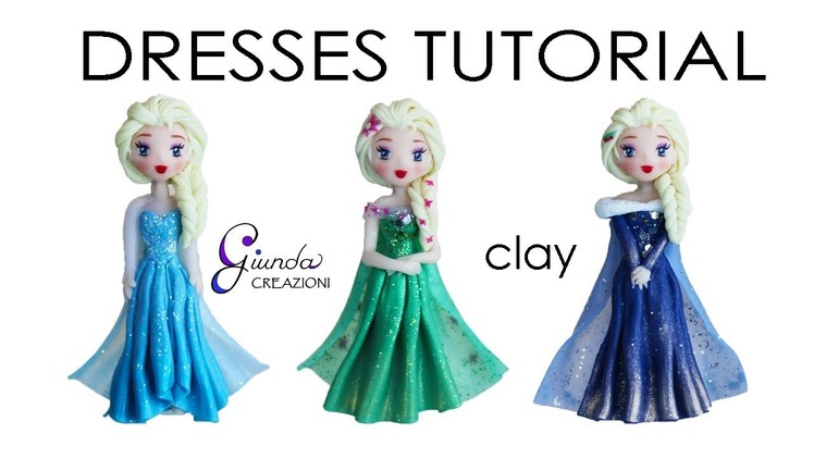 [ENG] Elsa's dresses Tutorial in polymer clay - DIY Disney characters with fimo