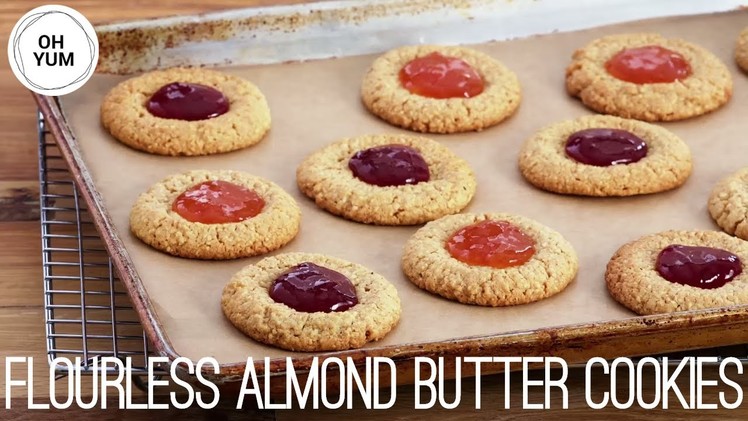 Flourless Almond Butter Thumbprint Cookies - Anna Olson
