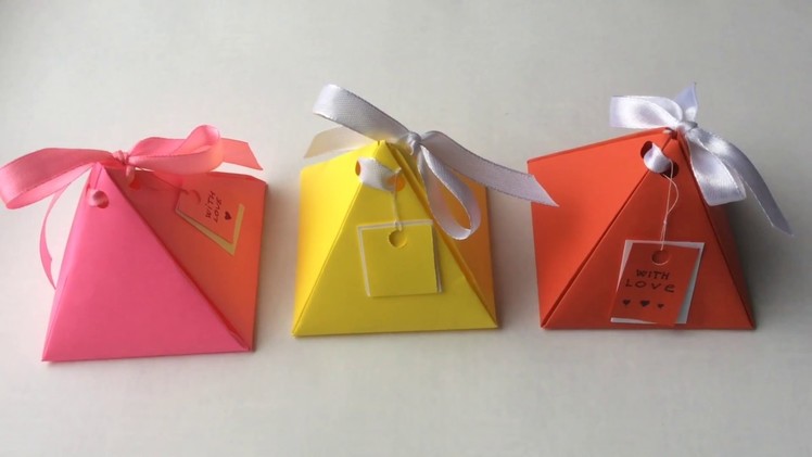 Gift box DIY. Origami box. Paper craft.