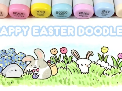 Happy Easter Doodles - with Spooky McCute ~ KiraKiraDoodles