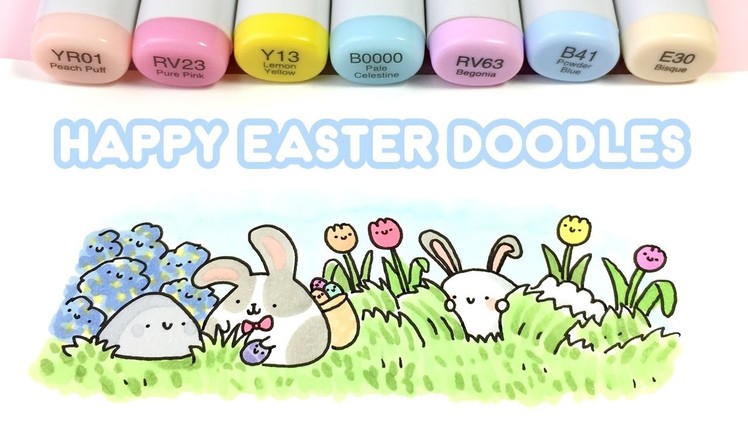 Happy Easter Doodles - with Spooky McCute ~ KiraKiraDoodles