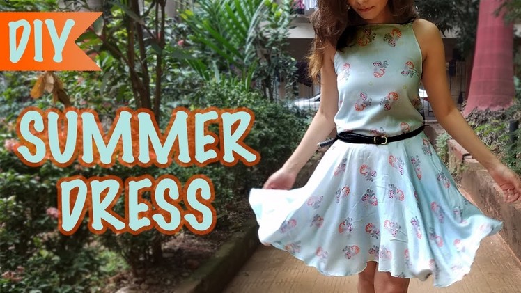How to make a Summer Dress | DIY Beginners Skater Dress Tutorial | Circle Skirt | Kreena Desai