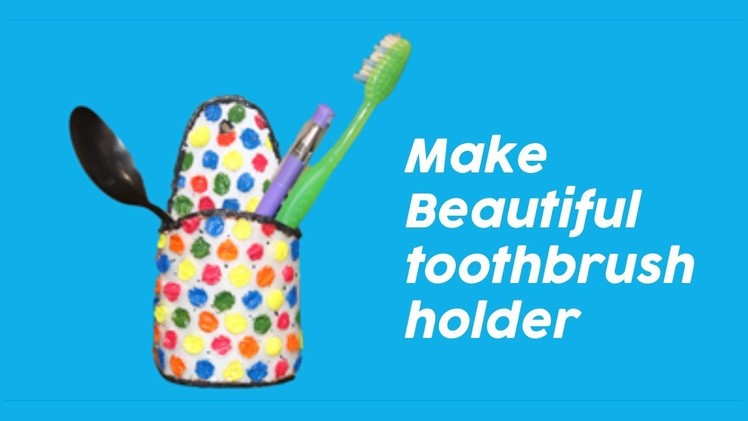How to make Beautiful Toothbrush, Spoons holder with Diy art , It is made by a shampoo bottle.