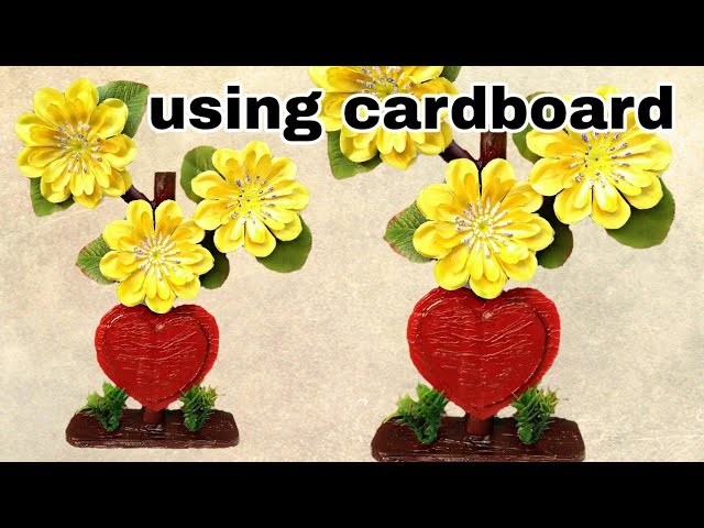 How to make love shape flower show piece