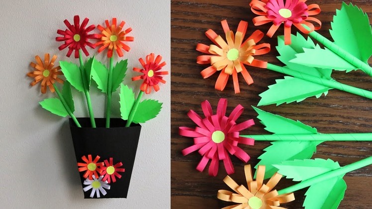 How To Make Paper Flowers -  DIY Home Decoration Idea  - Paper Craft