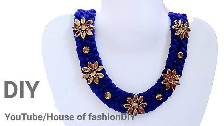 How To Make Silk Thread Necklace At Home. !