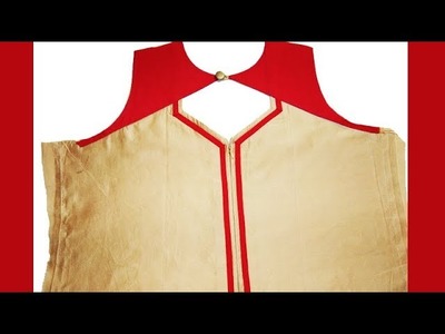 Latest Back Neck Design for Suit ( Kurti, kameez) cutting and stitching with attached zip