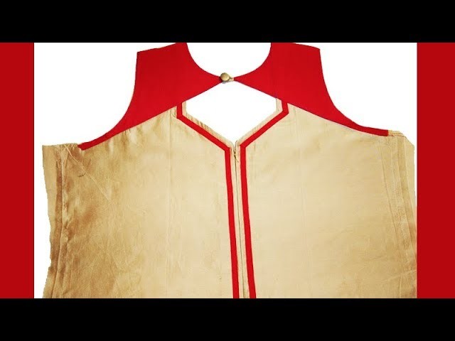 Latest Back Neck Design for Suit ( Kurti, kameez) cutting and stitching with attached zip