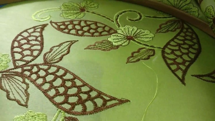 Making of a green cutwork saree
