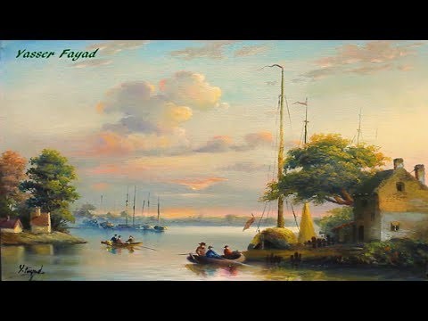 Oil Painting Landscape Nice Morning by Yasser Fayad