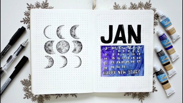 Plan With Me! January Bullet Journal Set-up Ideas Space Theme