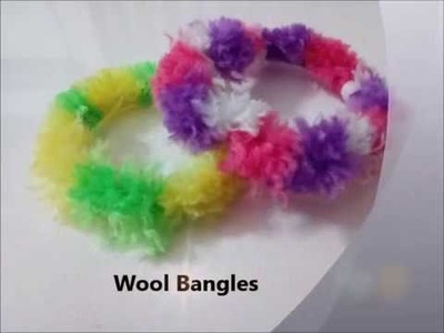 Pom Pom Bangle.Wool Craft.DIY