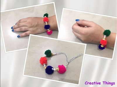Pom Pom Bracelet || How to Make Pom Pom Bracelet at Home || Creative Things