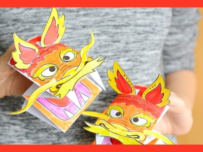 Printable Chinese Dragon Puppet - Chinese new year craft for kids