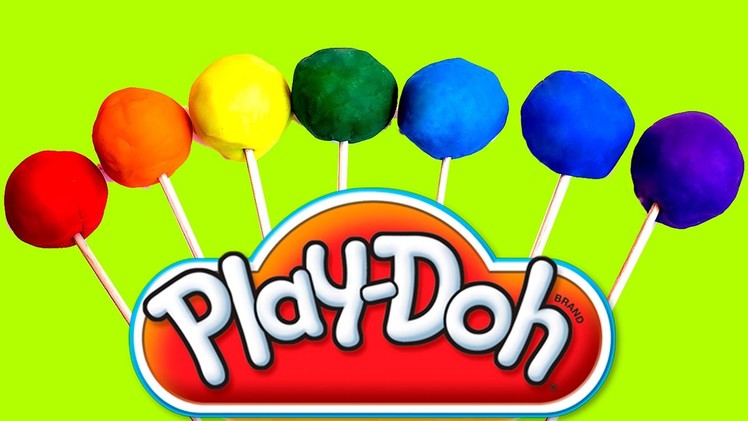 Rainbow Play Doh Lollipops - How to Make Playdough Rainbow Lollipops