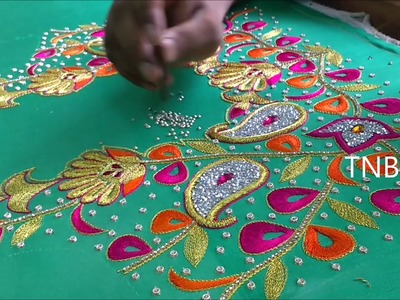 Simple maggam work blouse designs | hand embroidery designs | basic embroidery designs