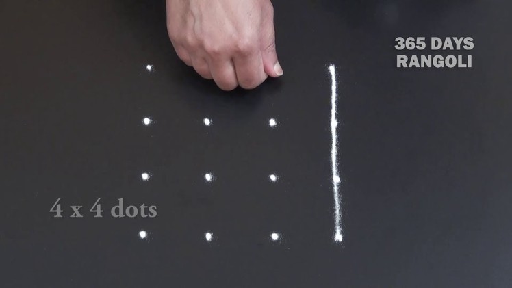 Simple padi kolam with 4 dots* How to draw padi kolam* Padi kolam for beginners with dots