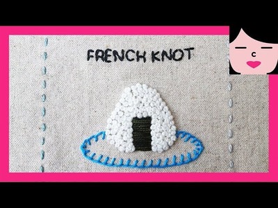 Stitch book lesson 6 french knot stitch onigiri hand embroidery 스티치북 프렌치 노트 스티치