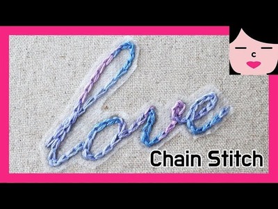 Stitch sampler 3 chain stitch embroidery 체인스티치 프랑스자수기법