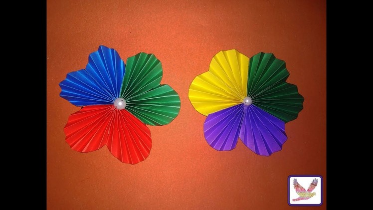 Three Color Paper Flowers | Diy Art And Craft With Paper Flower For Decoration