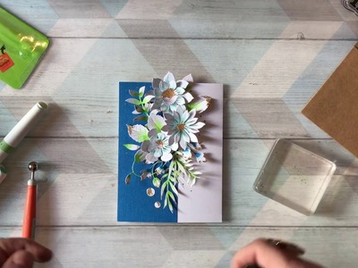 Tonic Craft Kit Tutorial January - Keren Baker - Floral Split Colour Card