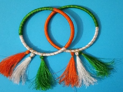 Tricolour Silk Thread Bangles from Old Bangles | Republic Day | Independence Day Craft idea