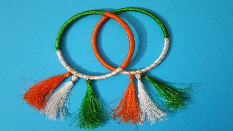 Tricolour Silk Thread Bangles from Old Bangles | Republic Day | Independence Day Craft idea