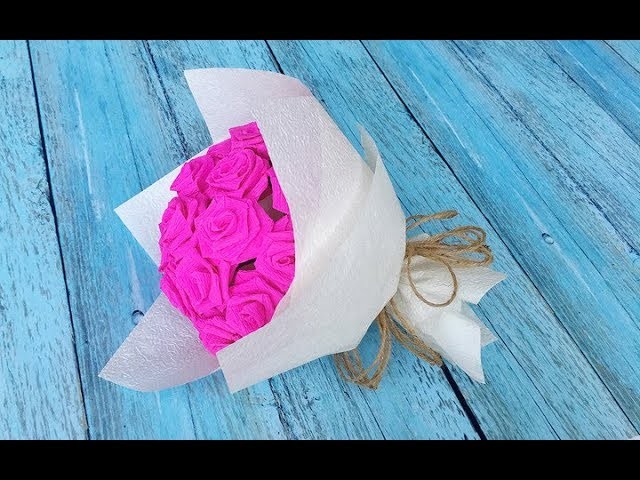 ABC TV | How To Make Paper Rose Flower Bouquet From Crepe Paper - Craft Tutorial