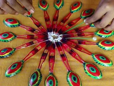 Amazing! Diwali Decoration with plastic spoon idea || DIY Plastic spoon project || Easy Diwali craft
