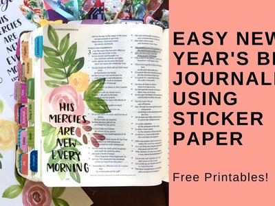 Bible Journal with Me- New Years Free Printable with Sticker Paper