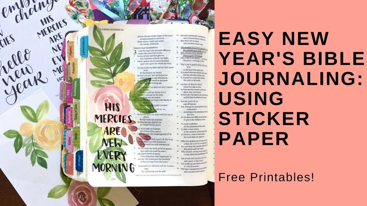 Bible Journal with Me- New Years Free Printable with Sticker Paper